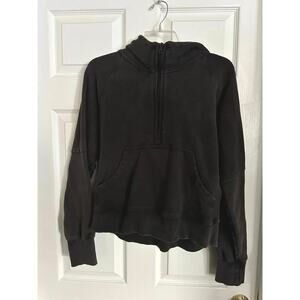 OFFLINE by Aerie Throwback 1/4 Zip Hoodie Womens Black Size Small